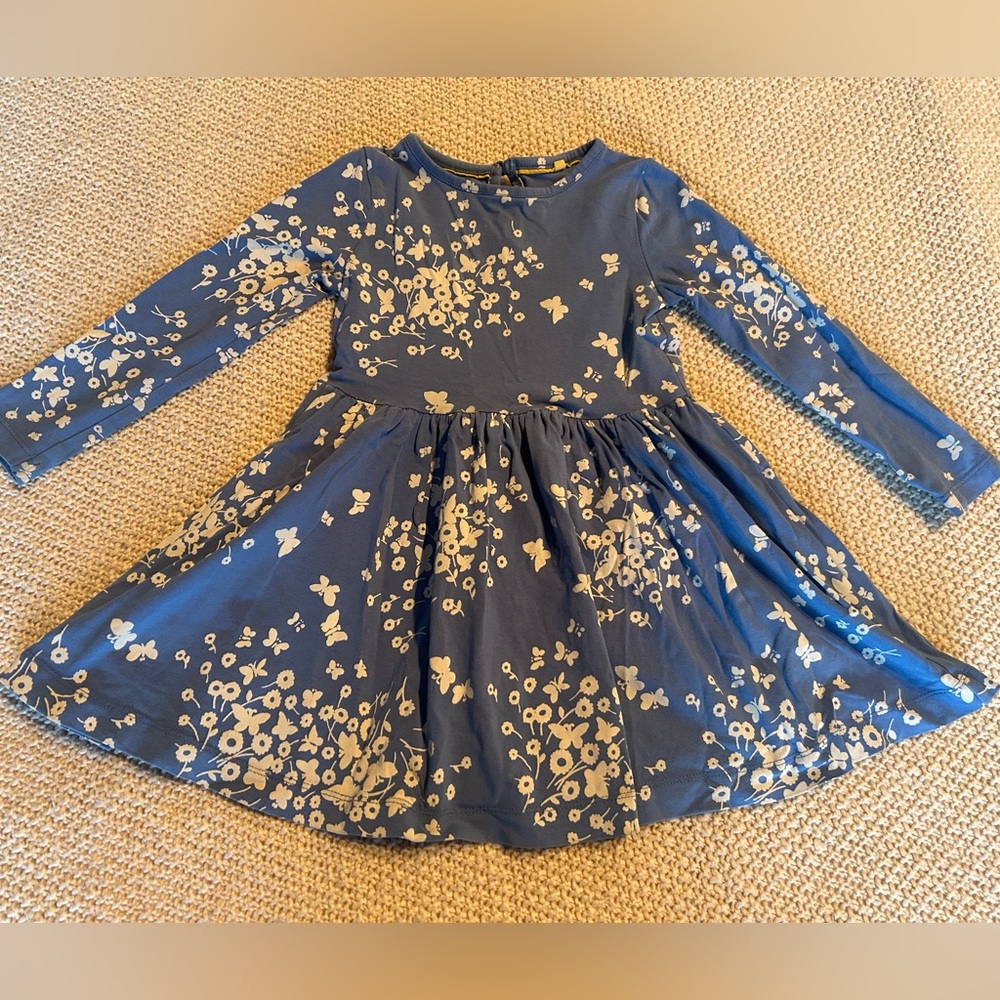 Mini Boden Blue and White Floral Twirl Dress
